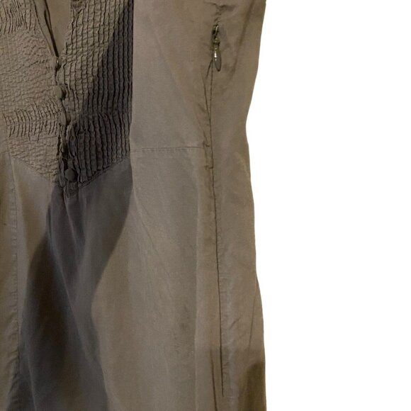 Mimi Maternity women Large Blouse Top Green‎ V-neck Hidden Side Zipper Flawed - Picture 7 of 10